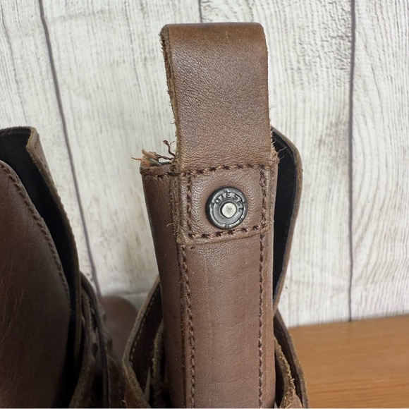 Diesel Roxy Roll Sashan Brown Leather Pull On Short Boots 1.5" Heel EU 38 US 7.5 - Picture 6 of 9